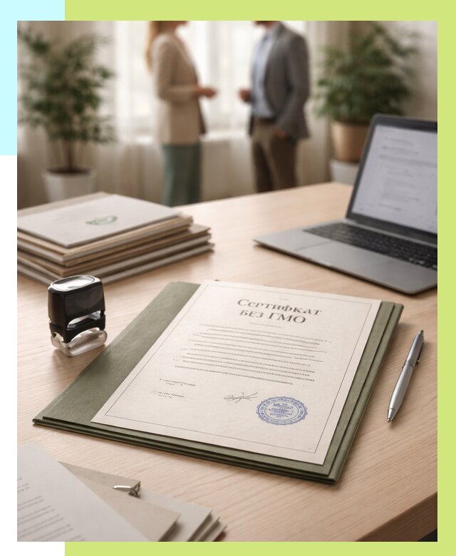 Сертификат без ГМО в Переславле-Залесском от 7784 р. оформить срочно Алешин-Прс